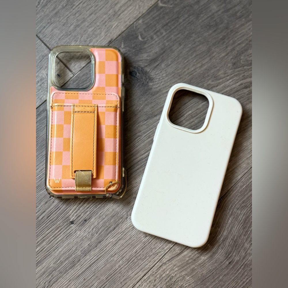 WALLI CASE Checkered Pink and Orange Phone Magnetic Case and Wallet